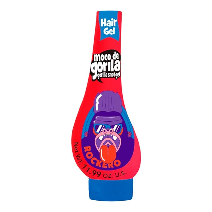 Moco de Gorila, Explosive Rocker Hair Styling Gel, Long-Lasting Hold, Reactivatable with water, 3-Pack of 11.92 Oz Each, 3 Squeezable Bottles.