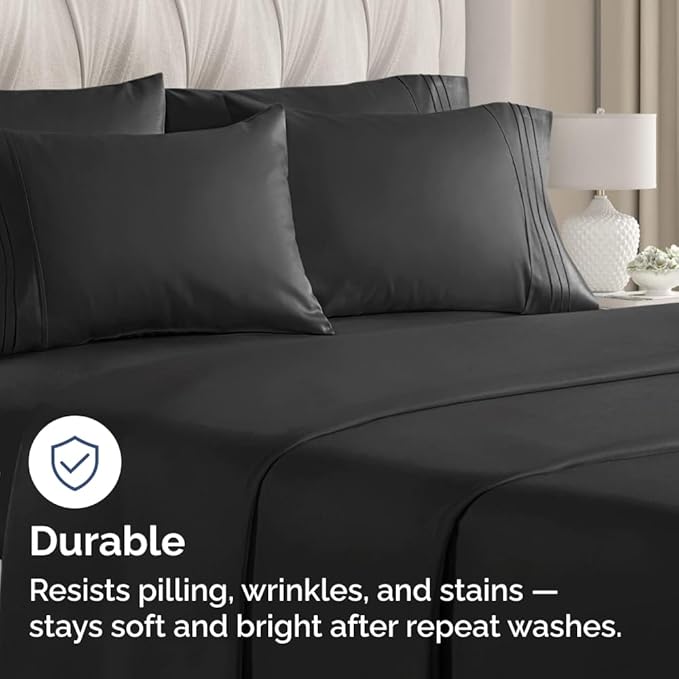 Standard Pillow Cases Set of 10 - Ultra Soft Hotel Quality Pillowcase Covers - Comfy, Cozy & Wrinkle Free - Shrink, Stain and Fade Resistant - Machine Washable Pillow Protectors - 10 Piece Set - Black
