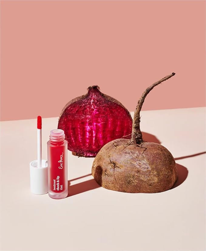 Ere Perez - Natural Beetroot Cheek + Lip Tint | Water-Resistant, Long-Lasting, Hydrating, Vibrant | Blue Agave, Rosehip Oil + Vitamin E | Vegan, Cruelty-Free, Clean Beauty (Joy-Red)