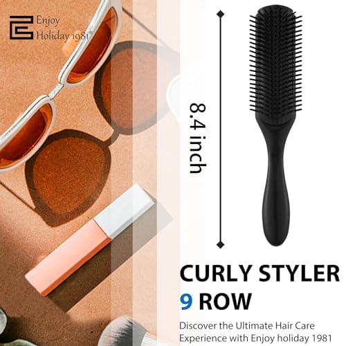 Curly Hair Brush for Women Men Curl Defining Hairbrush Small Mini Detangler Edge Combs Barber Styling Tools Travel Accessories Cruise Ship Essential 2028 Beach Vacation Must Have Gift