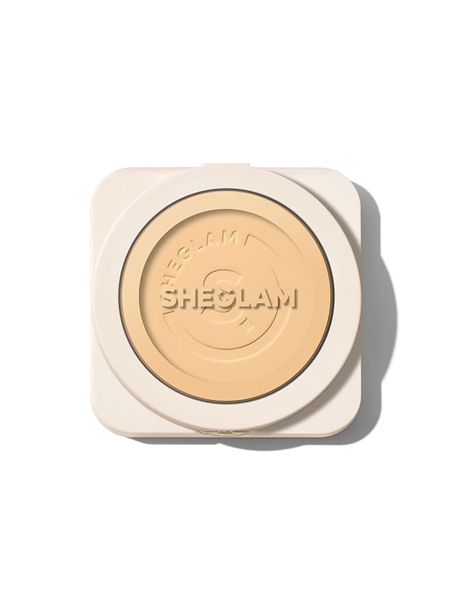 SHEGLAM SKin-Focus Full Coverage Powder Foundation Oil-Control Lightweight Face Pressed Powder Makeup-Buttercream