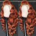 AMIRTY 200% Density Ginger Wig Human Hair 13X4 HD Transparent Lace Front Wigs Human Hair Pre Plucked with Baby Hair Chestnut Brown #33 Human Hair Wigs For Women 18 Inch