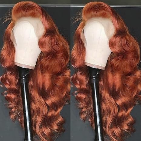 AMIRTY 200% Density Orange Ginger Lace Front Wigs Human Hair 13X4 HD Transparent Lace Front Wigs Human Hair Pre Plucked with Baby Hair #33 Wigs For Women 22 Inch