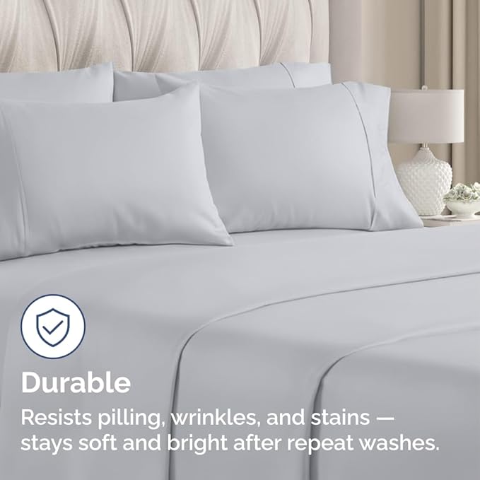 Queen Pillow Cases - 4 Pack - Super Soft Pillowcase Covers - Envelope Enclosure - Hotel Quality Pillow Protectors - Wrinkle Free, Shrink & Stain Resistant - Machine Washable - 20" x 30" (Steel Blue)