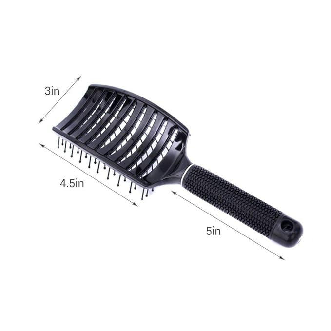 Vent Blow Dryer Hair Brush, Women Thick Long Curly Paddle Detangling Massage Brush, Fast Drying Straight Volume Comb, Curved Anti Static Styling Tool for Wet/Dry Hair