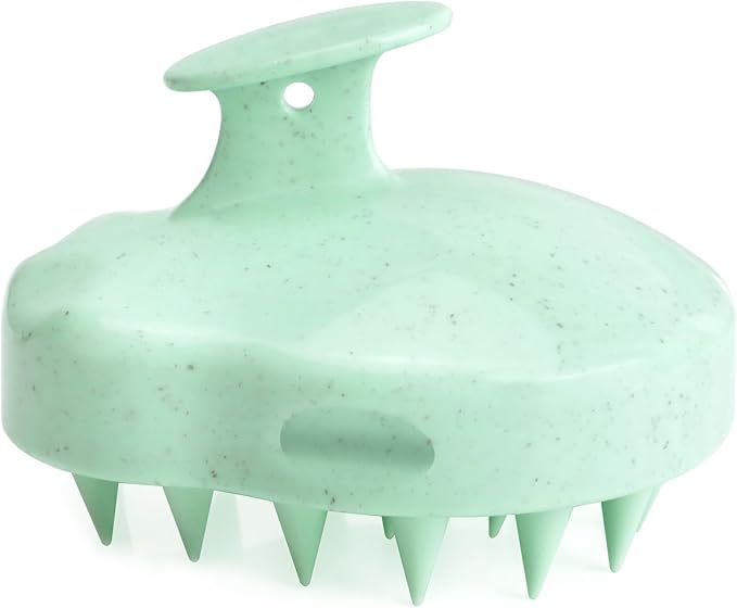 FREATECH Scalp Massager Hair Growth, Scalp Scrubber Shampoo Brush with Soft Silicone Bristles for Dandruff Removal and Hair Care, Wet & Dry Hair Massager Scalp Exfoliator, Mint Green