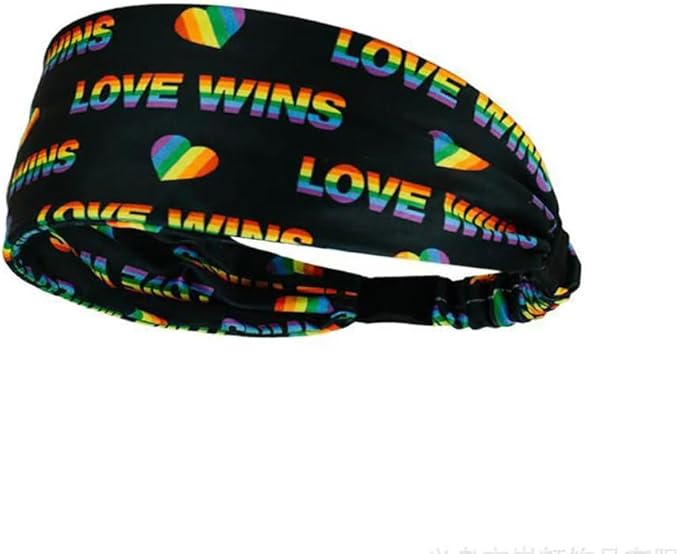 Rainbow Headband for Women Non Slip Elastic Sweat Hairbands Fashion Sports Hair Bands Soft Cloth Fabric Stretchy Headband for Running Workout Yoga