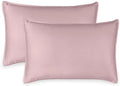 Queen Pillowcases by Pure Bamboo, Genuine 100% Organic Viscose Derived from Bamboo, Luxuriously Soft & Cooling, Double Stitching, Envelope Closure (2 Queen Pillowcases, Dusty Pink)