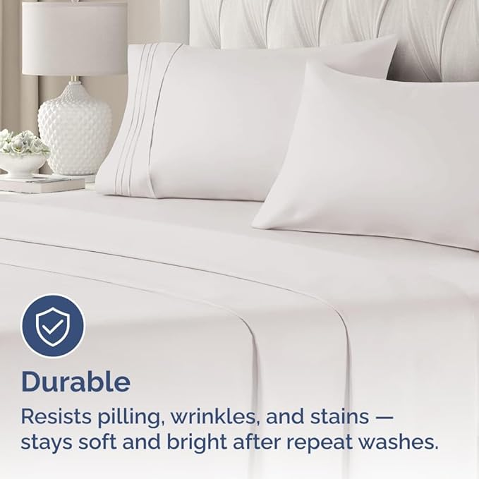 King Pillow Cases Set of 2 - Ultra Soft Hotel Quality Pillowcase Covers - Comfy, Cozy & Wrinkle Free - Shrinkage, Stain & Fade Resistant - Machine Washable Pillow Protectors - 2 Piece Set - Light Grey