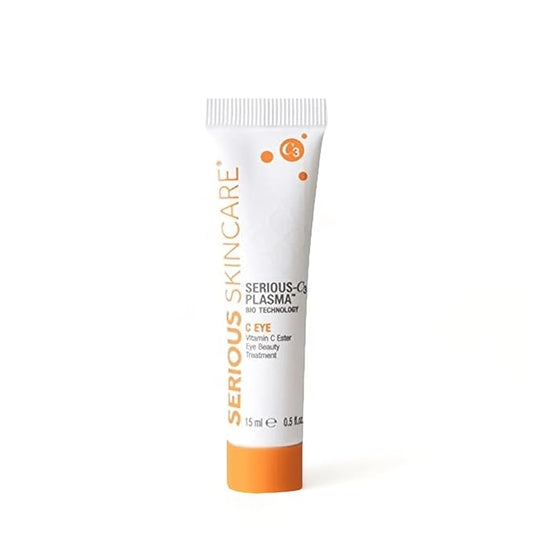 Serious Skincare - C3 Vitamin C Ester Eye Beauty Treatment with Hyaluronic Acid - For Dull & Dry Under Eyes - Soothing C3 Plasma Gel Formula for Fine Lines, Wrinkles, Discoloration - 0.5 oz.