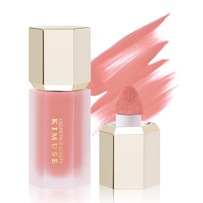 KIMUSE Soft Cream Blush Makeup, Liquid Blush for Cheeks, Weightless, Long-Wearing, Smudge Proof, Natural-Looking, Dewy Finish