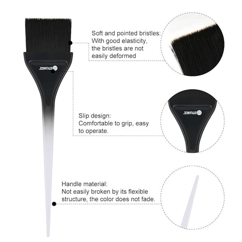 3 Pieces Hair Color Brush Kit, Balayage Tint Brush, Soft Deying Bristles for Salon & DIY Hair Coloring (Type B)