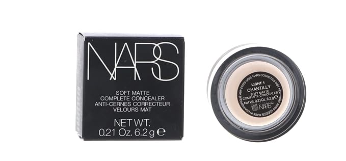 NARS Soft Matte Complete Concealer Chantilly - for fair skin with neutral undertones, Natural, 0.21 Ounce (Pack of 1), C-NA-062-03