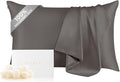 THXSILK 100% Mulberry Silk Pillowcase, 6A+ High-Grade Fibers Silk Pillowcase for Hair and Skin, King Size 20"x36" Silk Pillow Case with Hidden Zipper - Dark Grey