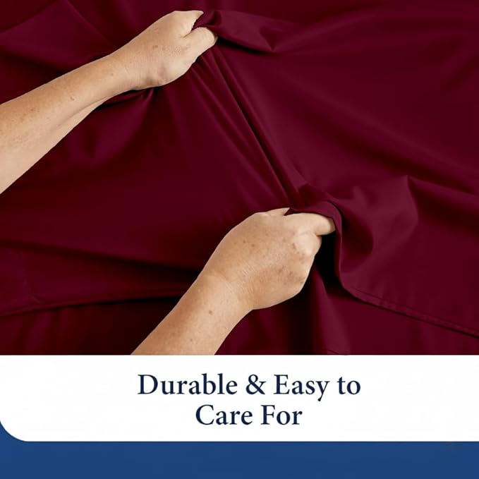 SKY BEDDINGS Queen Pillowcase Set of 2 - Soft Brushed Microfiber Pillow Cases with Envelope Clouser - Wrinkle-Free, Fade-Resistant Pillow Covers - 20 x 30 Inches, Burgundy