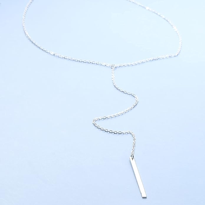 Boho Long Bar Necklace Choker Y Lariat Necklace Chain Minimalist Drop Necklace Jewelry for Women and Girls