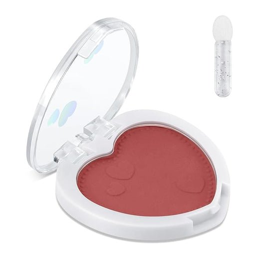 Boobeen Powder Blush Matte Pressed Blush Palette, Highly Pigmented Cream Pink Blusher for Cheeks, Blusher Compact Powder Makeup Lightweight Easily Blends, Single Color Rouge Powder