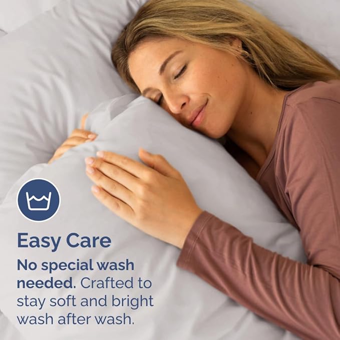 Queen Pillow Cases Set of 4 - Ultra Soft Hotel Quality Pillowcase Covers - Comfy, Cozy & Wrinkle Free - Shrink, Stain & Fade Resistant - Machine Washable Pillow Protectors - 4 Piece Set - Light Grey