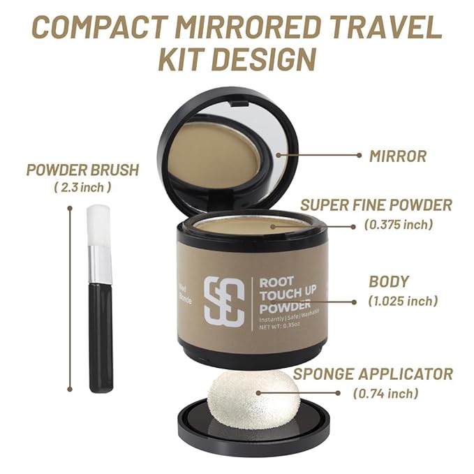 SOVONCARE Hairline Powder - Root Touch Up & Gray Hair Concealer for Men and Women, Instantly Covers Thinning Hair and Bald Spots, Natural-Looking Coverage Red Brown 0.35 oz