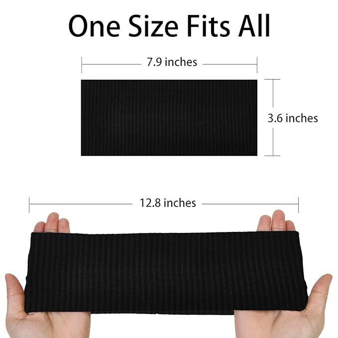 Black Headbands for Women Wide Non Slip Head Bands Soft Elastic Thick Hairbands for Women's Hair Fashion Workout Yoga Hair Accessories, 6 Pack