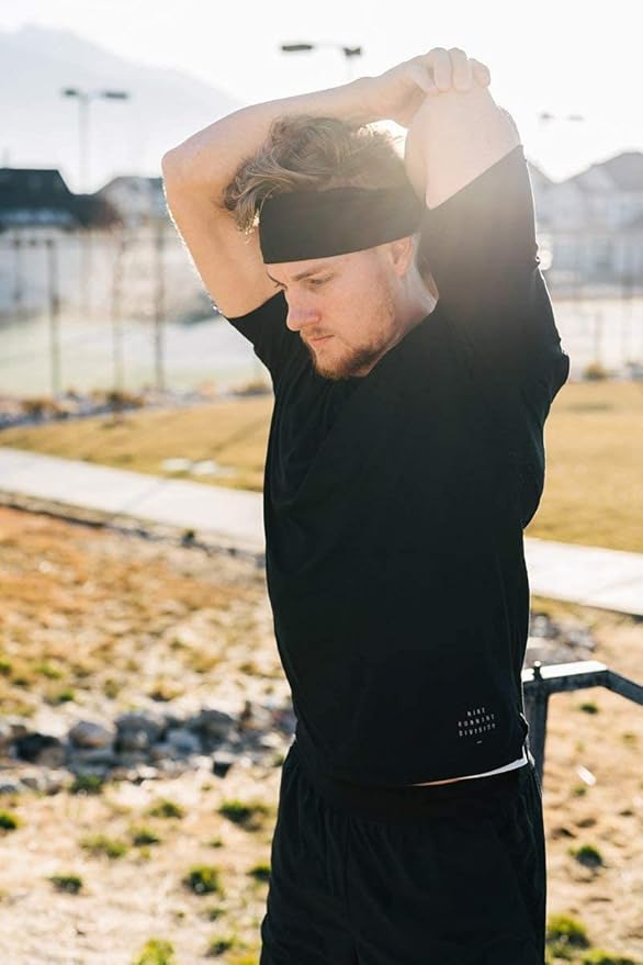 Huachi Women's Headbands Athletic Yoga Workout Sports Exercise Elastic Non Slip Sweatbands Women Summer Cloth Hair Bands Plain Colors