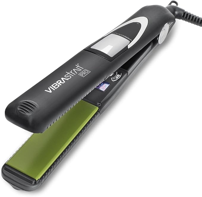 Pro Vibrating Ceramic Tourmaline Ionic Flat Iron, 1-inch - Fast, Frizz-Free Ceramic Hair Straightener with Easy, Gentle Glide for Waves, Curls, Smooth Hair - Professional Styling Tools