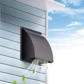 8 Inch Wall Vent Cover, HG Power Metal Exhaust Vent Cap Outside with Removable Screen & Cushioned Non-Return Flap for Home Wall, Kitchen(Blcak)