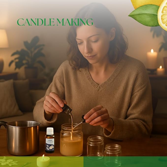 Roots & Above Pure Natural Lemon Essential Oil 1.01 oz/30ml Cold Pressed Oils for Skin, Hair, Massage, Diffusers & Candle Making