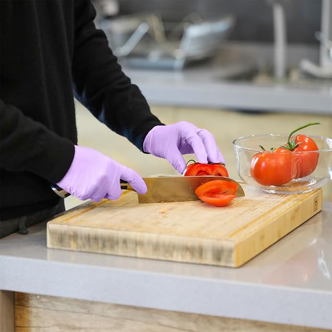 Disposable Gloves Small, Nitrile and Vinyl Blend Material Gloves, Latex Free 4 Mil 1000 Pc Food Grade Glove for Cleaning, Food Prep, Hair Dye, Tattoo, Purple