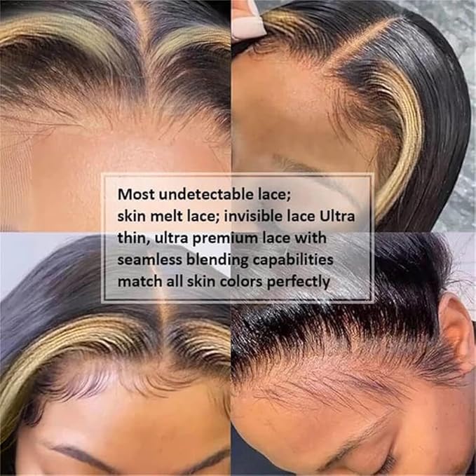 250% Density 13x6 Lace Front Wigs Human Hair Pre Plucked Body Wave HD Transparent Ombre Lace Front Wigs Glueless Wigs Human Hair 13x6 Balayage Wigs Human Hair Wigs 1B30 For Women 28inch