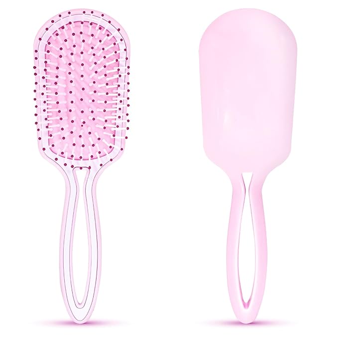 Hair Brush for Women, Pink Detangler Brush Full Sized, Detangling Hairbrush for Pain-free Opening Knots on All Hair Types, Pink and White Combined, 1 Pack