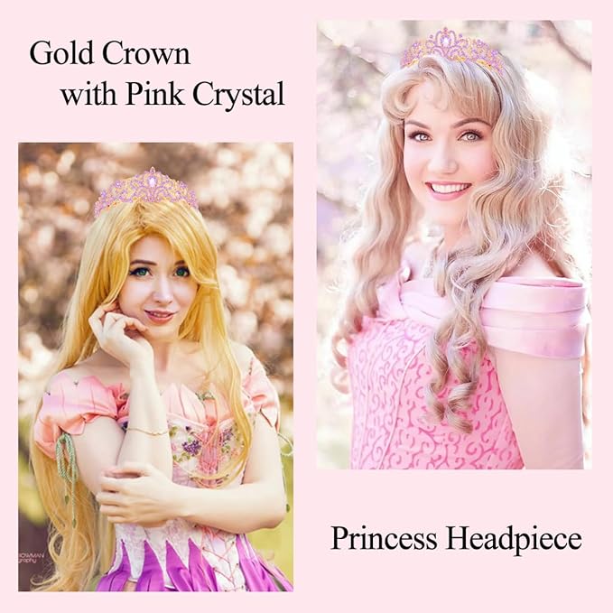 Didder Gold Purple Rhinestone Princess Tiaras and Crowns for Women and Girls Birthday Tiara Crown Halloween Costume Party Wedding Prom Headpiece