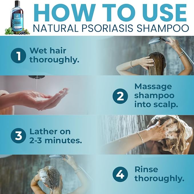 Sphagnum Botanicals Psoriasis Shampoo with Salicylic Acid - Natural Scalp Treatment for Dry, Itchy, Flaky Scalp with Menthol & Peat Mud – Sulfate-Free, Gentle Formula – 13.5 fl oz