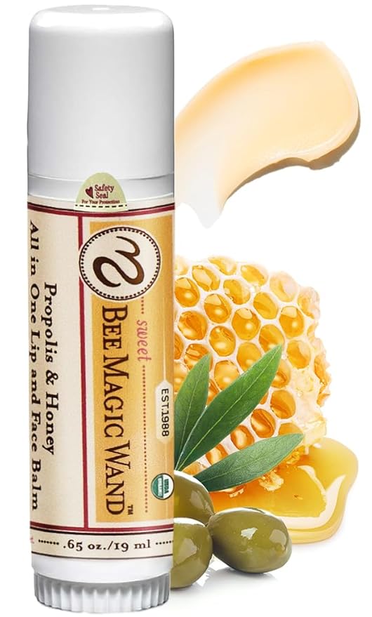 Medicine Mama's Apothecary Sweet Bee Magic Wand, All In One Lip and Face Balm, .65 Ounce