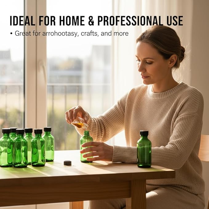 DIDITIME 2 oz Shot Bottles with Caps & Stainless Steel Funnels, Juicing Bottle Reusable Glass, 60ml Small Jars with Lids for Potion, Ginger Shots, Oils, Juice (olive green, 12-pack)