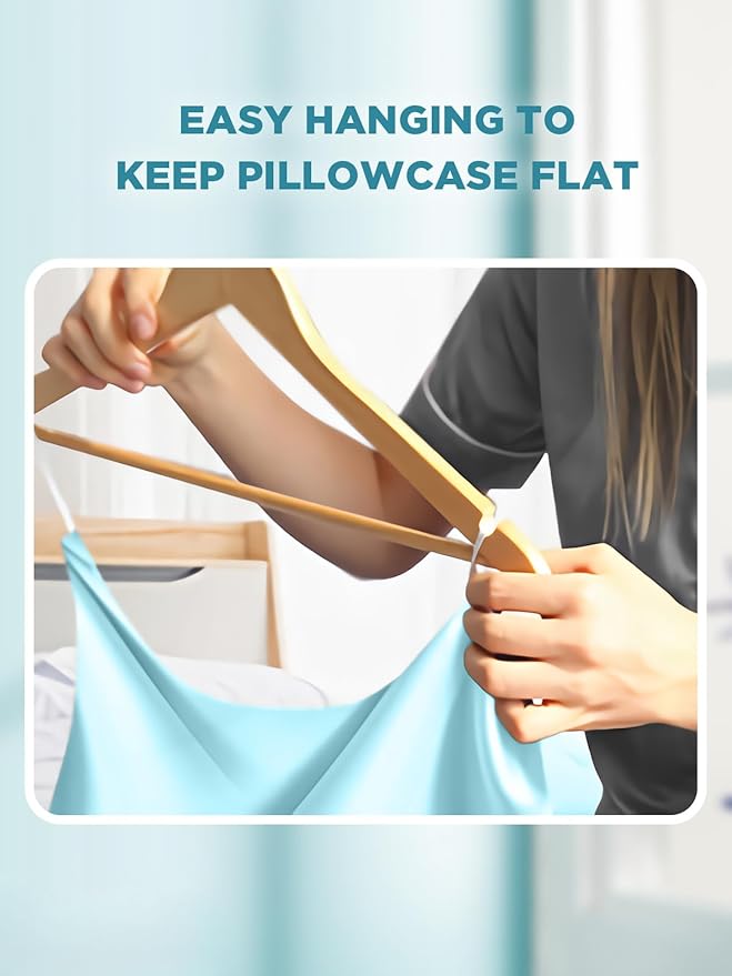 Mulberry Silk Pillowcase for Hair and Skin, SGMSILK 22 Momme Natural Silk Pillow Cases with Zipper, 6A Soft and Smooth Single Sided Pure Silk Pillow Cover (Haze Blue, King 20"x36")
