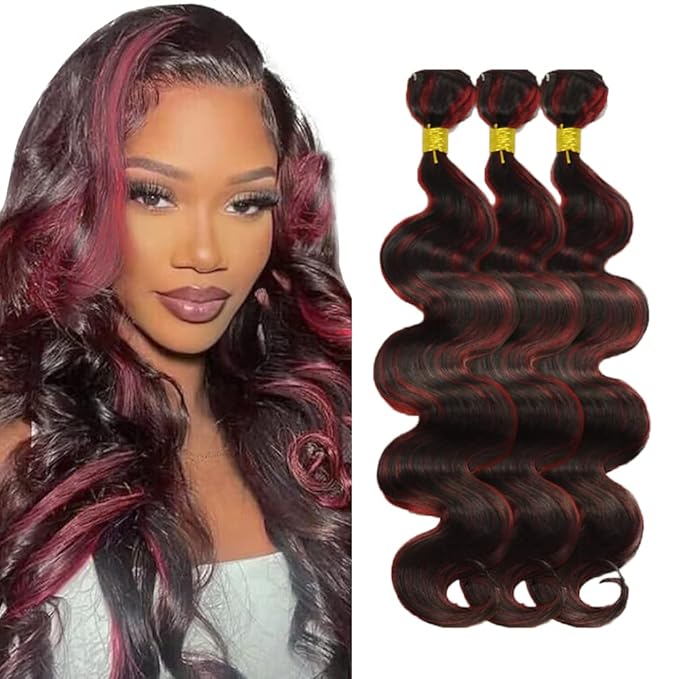 32 32 32 Inch P1B99j Body Wave Bundles Highlight Human Hair Bundles Peruvian Grade 8A Virgin Remy Hair Extensions Double Weft Real Hair Weave