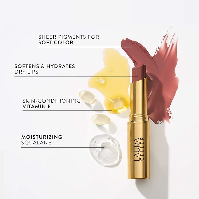 LAURA GELLER NEW YORK Jelly Balm Moisturizing Tinted Lip Balm - Jammin' - Hydrating Vitamin E - Semi-Shine Finish