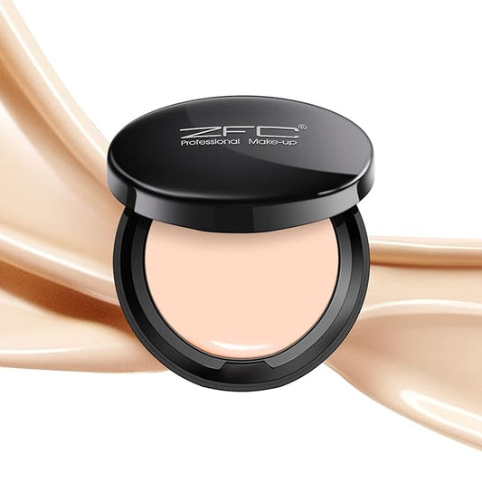 Foundation Makeup Concealer, Medium-to-Full Coverage Foundation Cream, Long Lasting Waterproof Up to 12HR Hybrid Setting Powder