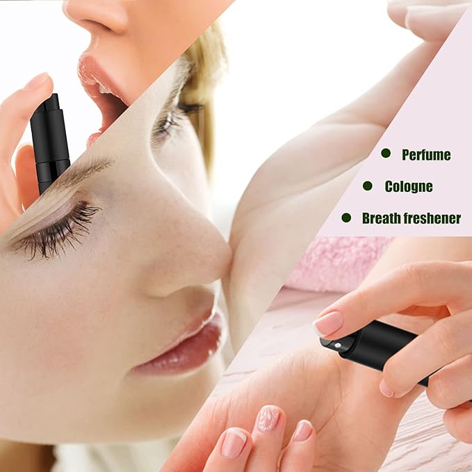 2 PCS/8ml Portable Mini Perfume Atomizer bottles, Empty Refillable Spray Bottle with 3 Types of Refill Tools, Pocket Travel Perfume Sample Bottles(Blue)