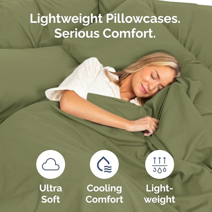 Queen Pillow Cases Set of 10 - Ultra Soft Hotel Quality Pillowcase Covers - Comfy, Cozy & Wrinkle Free - Shrink, Stain & Fade Resistant - Machine Washable Pillow Protectors - 10 Pcs Set - Sage Green