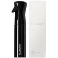FLAIROSOL Spray Bottle for Hair, Continuous Spray Bottle with 0.3MM Ultra Fine Mist, Water Mister for Hairstyling, Cleaning, Plants, Pets, 10.1oz/300ml, Black Bottle, White Print