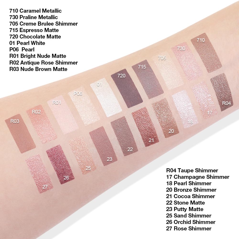 Kaely Single Cream Eyeshadow Pot, Rose Shimmer Eye Shadow for Older Women High Pigmented Waterproof, Natural Eyeshadow Palette Makeup Brightener, sombras en crema para ojos, Blendable, 27