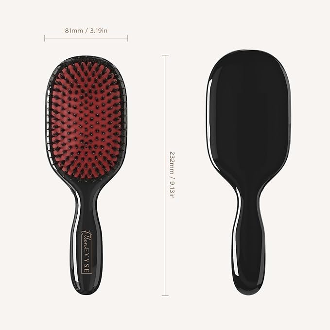 Boar Bristle Hair Brush, Soft Nylon Pins and Boar Bristles for Smoothing, Detangling, Soft Bristle Reducing Breakage and Enhancing Shine, Hairbrush for Women,Men