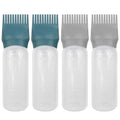4 PCS Root Comb Applicator Bottle,Hair Oiling Applicator,Hair Oil Applicator Bottle for Hair Dye Shampoos Hair Salons.6oz (Grey+Green)