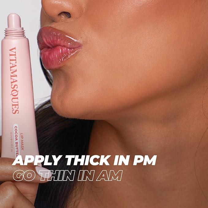 Vitamasques Lip Mask - Hydrating Cocoa Butter Lip Balm Moisturizer with Vitamins & Natural Oil Hydrates, Nourishes & Plumps Lips Area - Korean Skin Care Lip Care Products (Pack of 3)