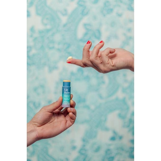 Vegan Lip & Eye Balm, Plant-Based Formula with Shea Butter, Jojoba Oil & Algae Extract for Skin Hydration & Protection, Sea Salt + Kelp Scent, 6-Pack