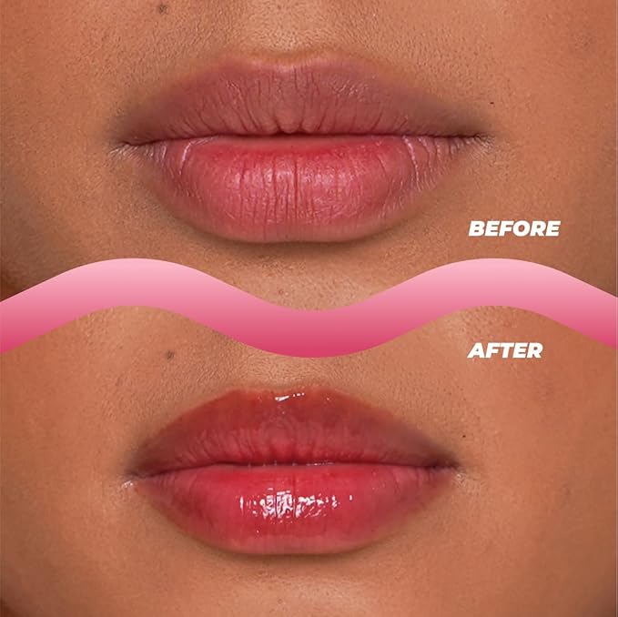 Vitamasques Lip Butter Balm Strawberry, Korean Lip Balm - Peptide Lip Treatment - Lip Balm Hydrating - Light Tinted Lip balm - Made in Korea - 0.33 fl.oz