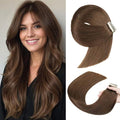 Human Hair Tape in Extensions, Darkest Brown Hair Extensions Real Human Hair 20 Inch 20pcs Remy Straight Tape ins Invisible Tape in Hair Extensions Human Hair (4#,20 Inch)