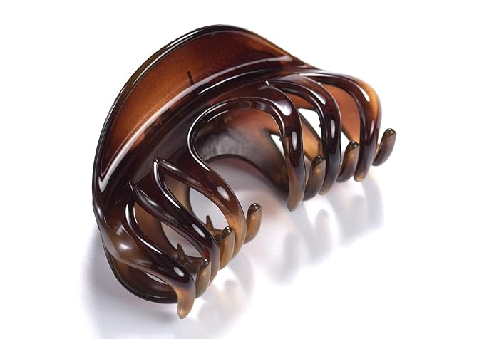 Youxuan Hair Claw for Women, 4 Inch Pretty Hair Clip, Hair Grip for Thick Hair, Coffee and Niagara blue